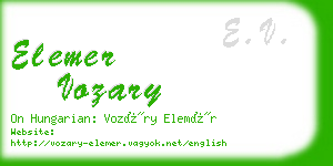 elemer vozary business card